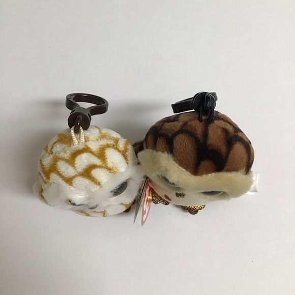 Ty Beanie Boos SET Owl Key Ring Clips Sammy Swoops Mini Plush Stuffed Animal Toy - Picture 11 of 12